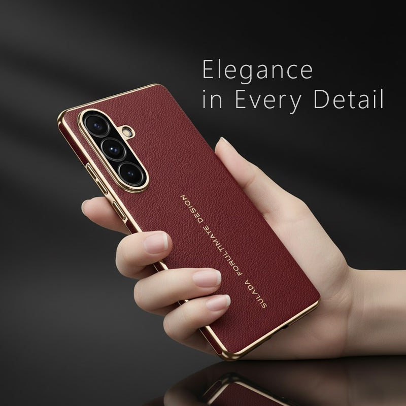 Genuine Leather Integrated Shell Case with Film