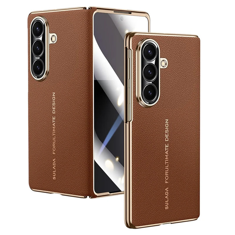 Genuine Leather Integrated Shell Case with Film