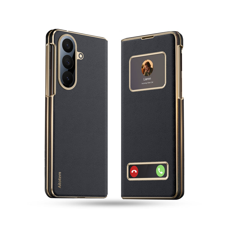 Premium Flip Case with View Windows & Magnetic