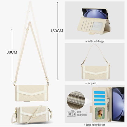 Rhombic Texture Case with Card Holder & Lanyard