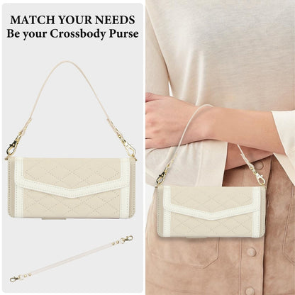 Rhombic Texture Case with Card Holder & Lanyard