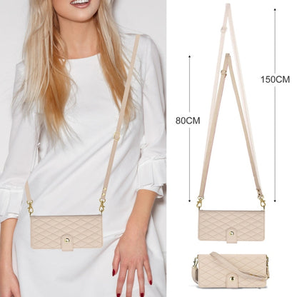 Rhombic Zipper Wallet Leather Case