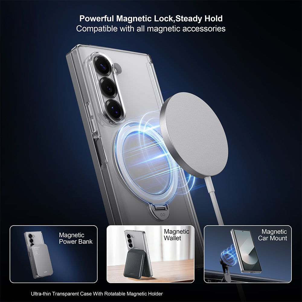 Clear Magnetic Case with 360° Ring Holder