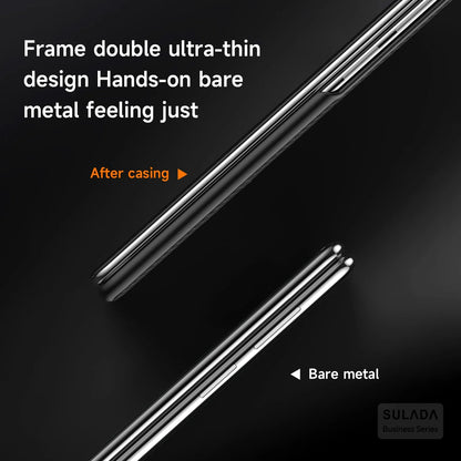 Magnetic Carbon Fiber Leather Case