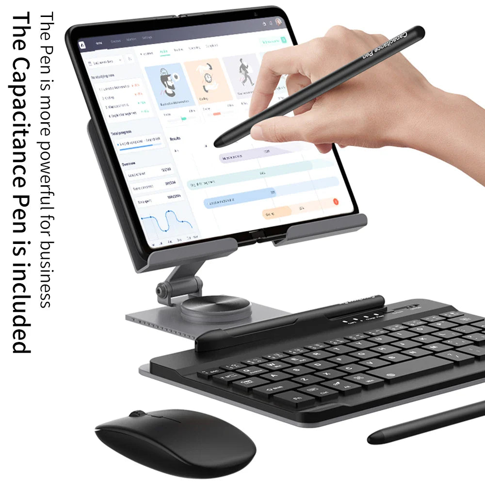 Portable Wireless Keyboard & Stand Set