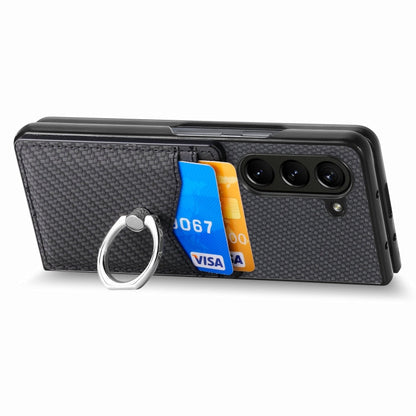 Carbon Fiber Wallet Case with Ring Holder