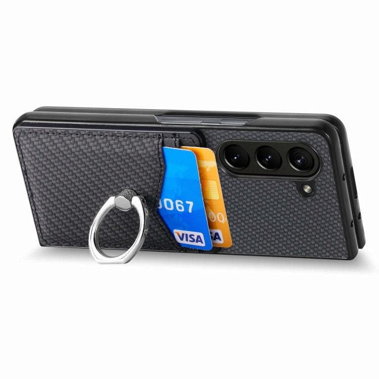 Carbon Fiber Wallet Case with Ring Holder
